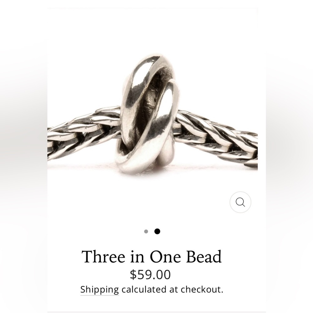 Trollbeads Silver three in One Bead Charm Bracelet